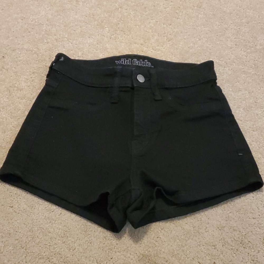 Women's high waisted black jeans shorts-26